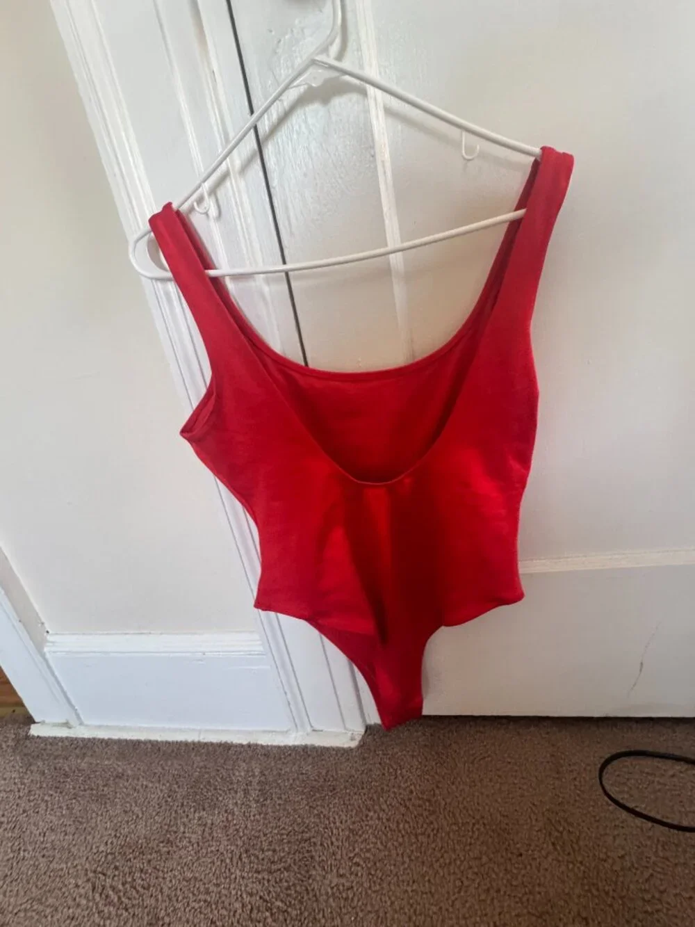 Red Speedo-Style One-Piece Swimsuit - Size L
